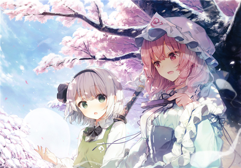 东方project西行寺幽幽子壁纸图包原画插画素材P站同人图合集
