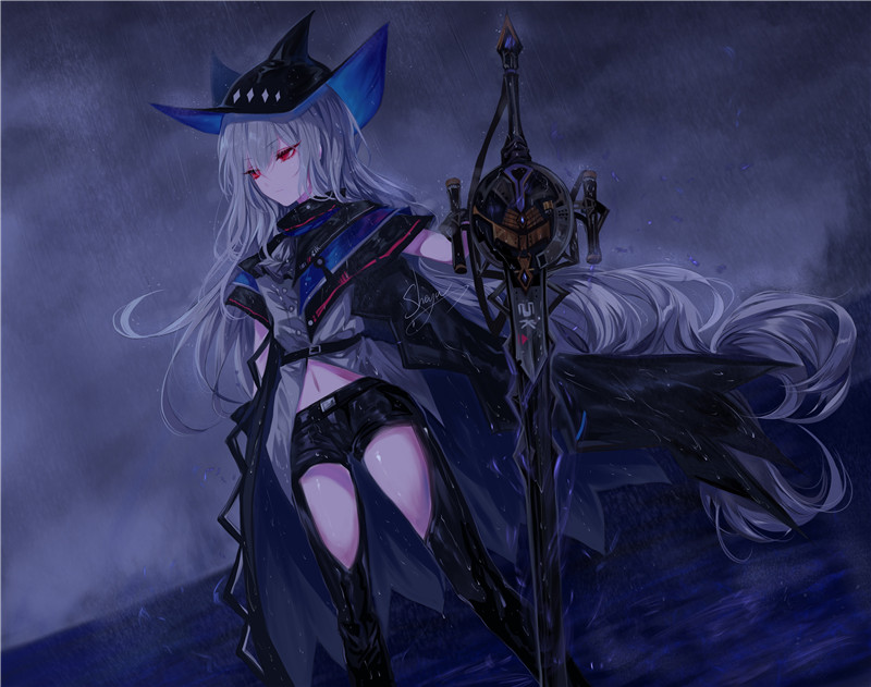 明日方舟斯卡蒂壁纸图包原画插画素材P站同人图合集